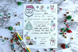 Printable Christmas Santa letter template for children to color