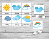 Weather 3-Part Montessori Cards - Mombrite