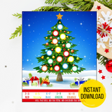 Printable holiday roll a tree dice activity sheet for children